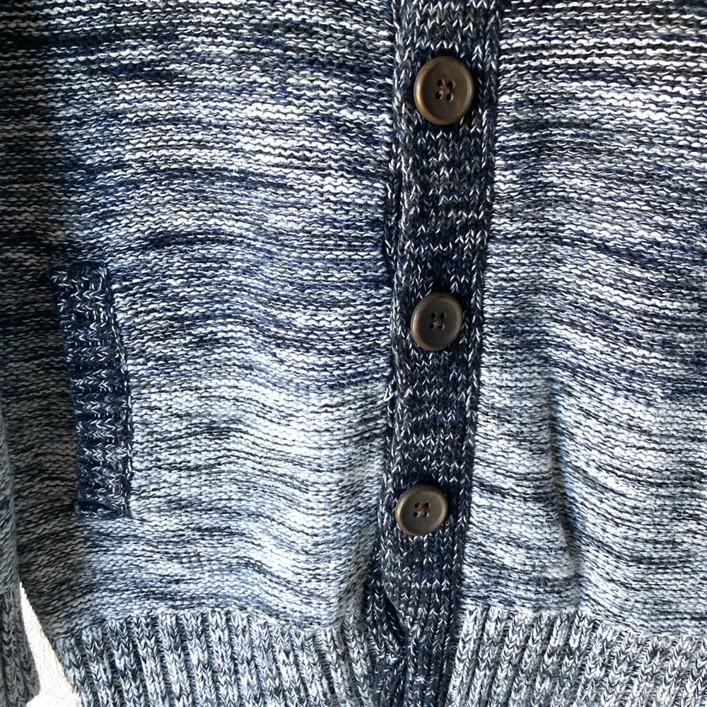 NWOT Gap Boys Marled Button Down Mockneck Sweater with Pockets Size S